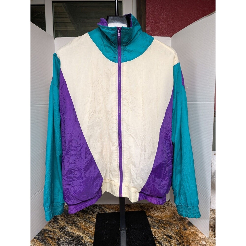 Vintage XL Retro 80s MARINA BAY Windbreaker Track Suit Jacket